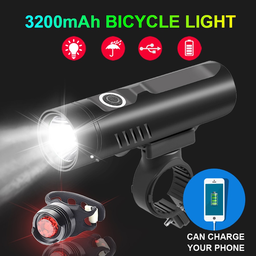 Newboler 3200 mah pyörän etuvalosarja  p90 l2 t6 usb ladattavaa polkupyörän ajovaloa led taskulamppu power bank pyörän lisävarusteena