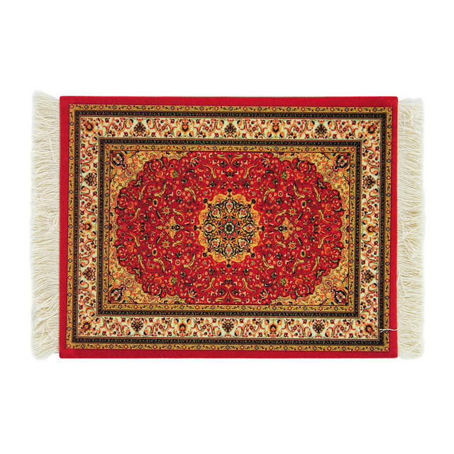 Alfombrilla para ratón, alfombrilla para comida, estilo alfombra persa, goma antideslizante, duradera, impresión rectangular, alfombrillas para ratón para juegos, posavasos