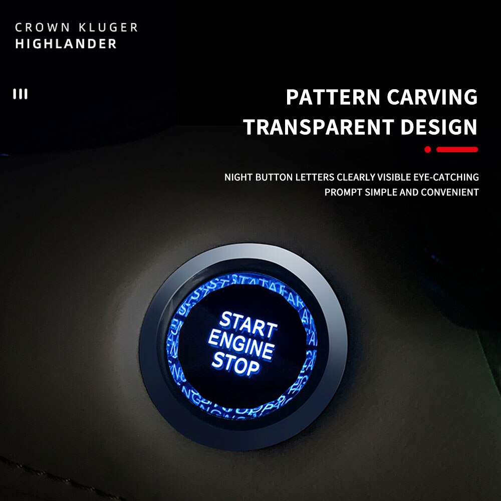 Toyota One-button Auto Start Crystal Button Cover Ignition Frame Car Accessories for Toyota Camry RAV4 Chr Yaris Prius Cruiser