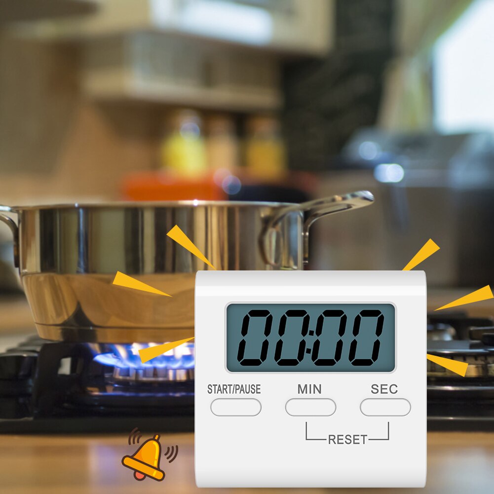 Multifunctional Digital Timer Stopwatch Kitchen Count Up Countdown Timer Cooking Baking Alarm Reminder Clock with Stand