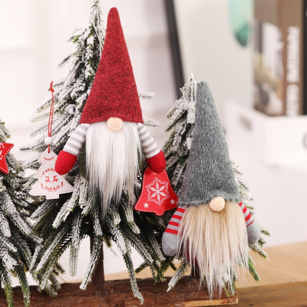 ! Kerst Decoratie Santa Product Gestreepte Lange Hoed Elf Speelgoed Opknoping Been Faceless Gnome Santa Pop Kerstboom Decoratie