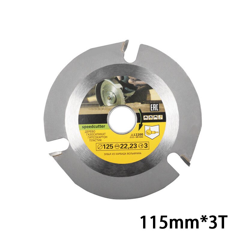 Hoja de sierra Circular de 125mm y 6T, amoladora multiherramienta, disco de sierra, disco de corte de madera de carburo, cuchillas de tallado para amoladoras angulares: 115mm 3T