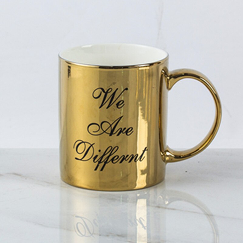 Luxus Gold Überzogene Keramik Porzellan Buchstaben Trinken Kaffee Tee Becher sammeln Kreative Reise Tasse Becher Heimat Dekor Nizza: MULTI