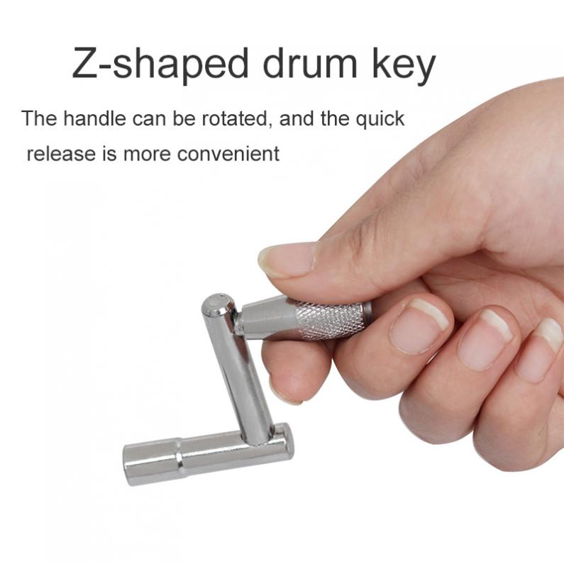 Zinc Alloy Z Shape Jazz Snare Drum Key Quick Remove Wrench Drum Head Tuning