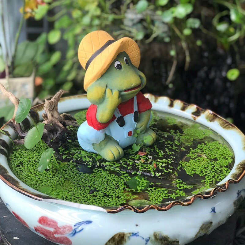 Rolnik człowiek żaba rzeźby ogrodowe roślina doniczkowa dekoracyjne rzeźby kreskówka żaba doniczka dekoracje ceramiczne ogrodnicze wystrój
