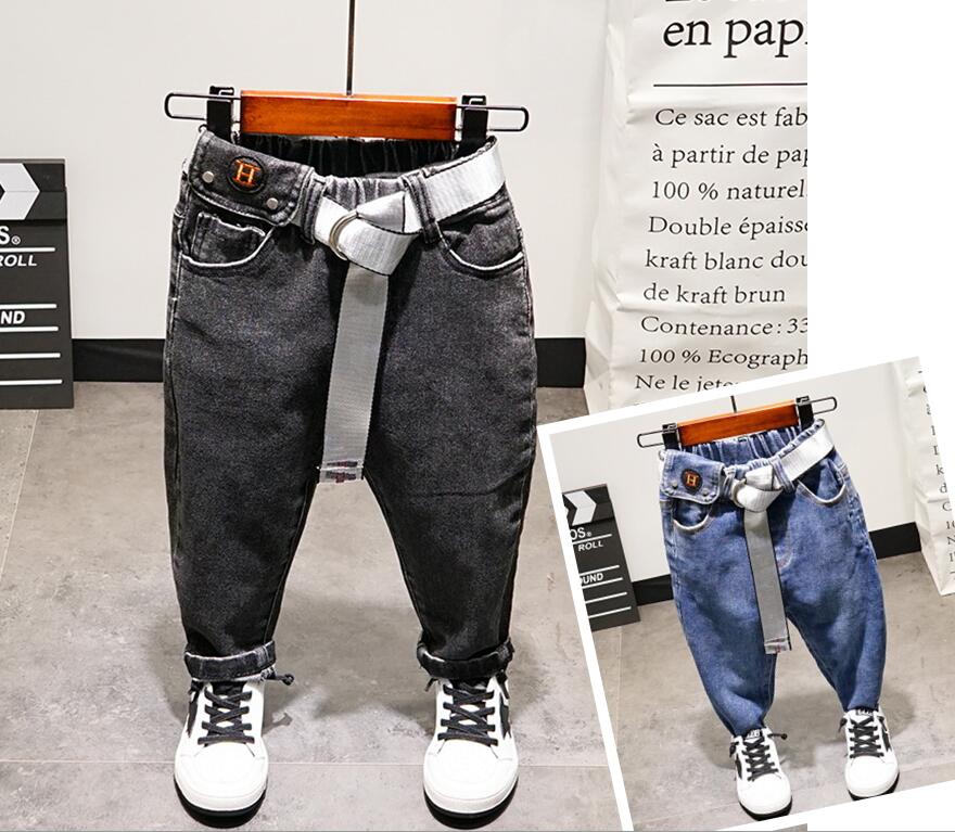 Pantaloni Per Bambini Abbigliamento Per Bambini 2020 di Autunno della Molla Nuovo Bambino Allungano I Jeans Dei Pantaloni Della Ragazza Del Ragazzo Versione Coreana Di Pantaloni + cintura