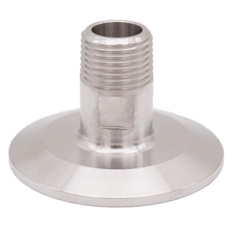 2" Tri-Clamp x 1/2" MPT 64mm OD SS 304 Sanitary Brewer Hardware, Homebrew Clover Fitting