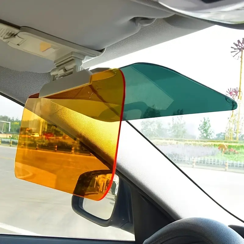 Car Sun Visor Goggle Clip-on Anti-UV Anti-Dazzle Sun Visor Clip-on Extender Rotatable Vision Safety Driving At Night Accessories