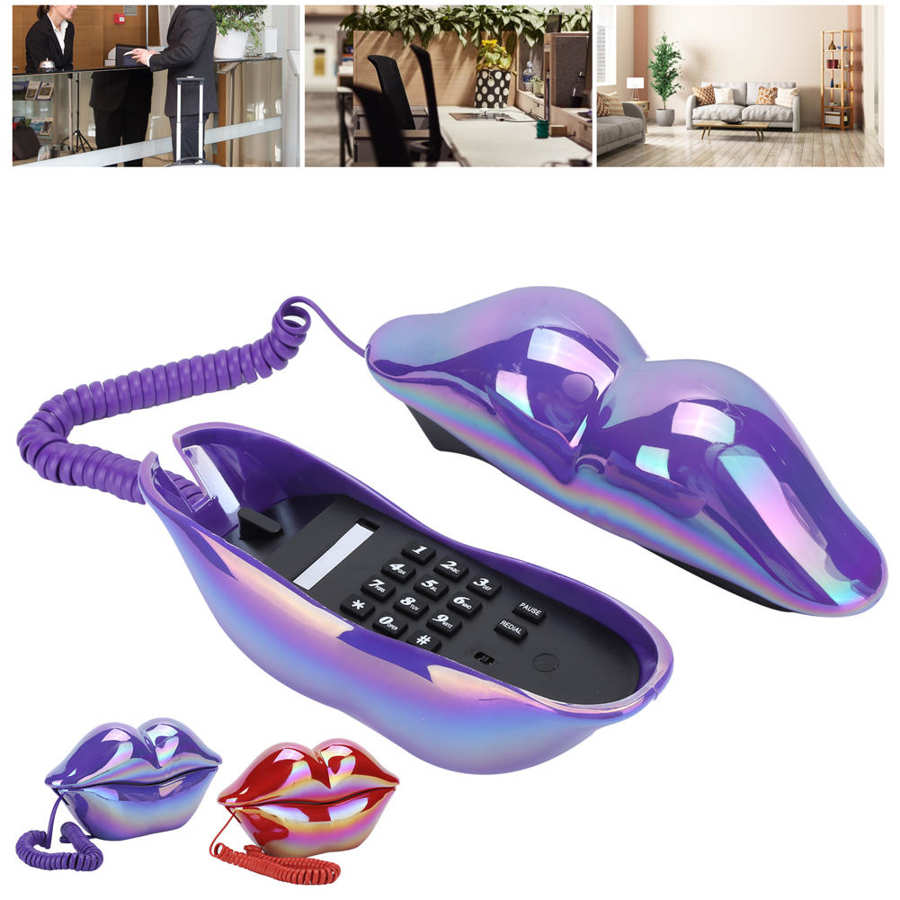 cordless phone Electroplating Fashionable Funny Lip Telephone WX-3016 Number Storage US/UK Wiring telephone