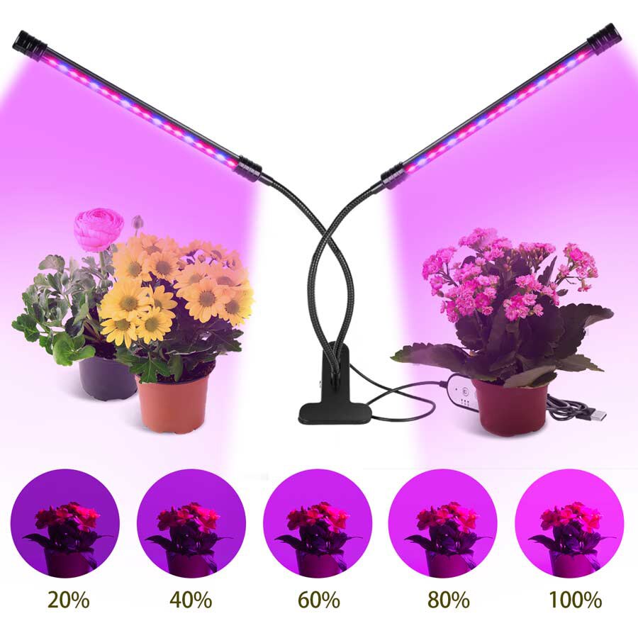 Leadly plantengroeilamp usb led-groeilamp buis volledig spectrum kamerplantenlamp met clip plantengroeilampen zaailingenlamp