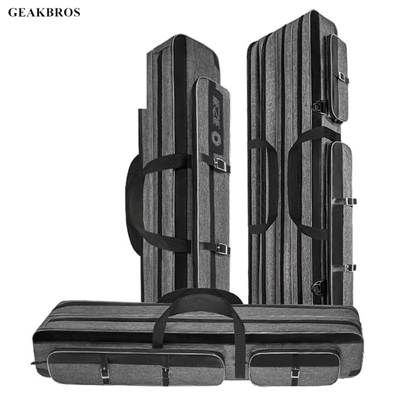 Portable Fishing Bag Pesca 2 Layer Fishing Rod Carrier Waterproof Fishing Pole Tools 80/100/125/130 CM Tackle Storage Organizer
