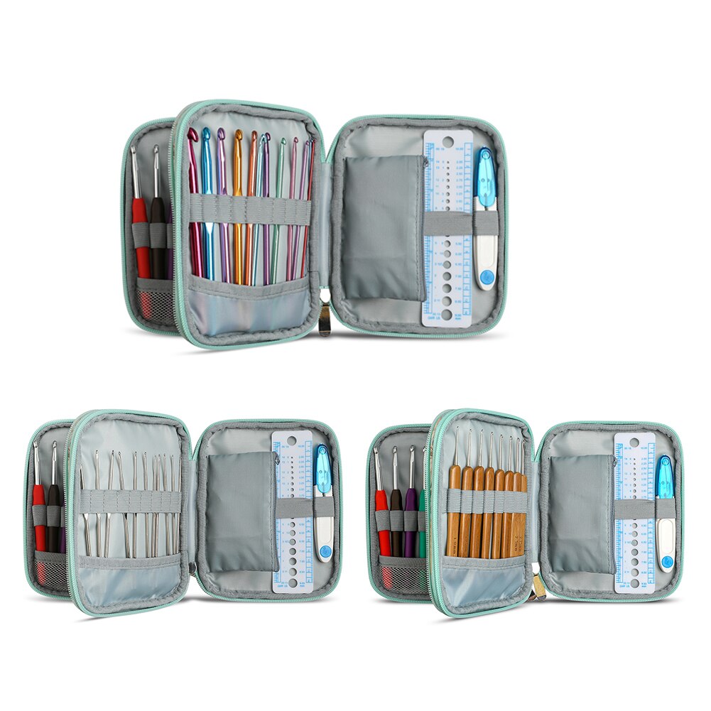 Supplies Needles Hook DIY Knitting Kit Crochet Hook Set Soft Handle Knit Weaving Sweaters Accessories with Storage Case