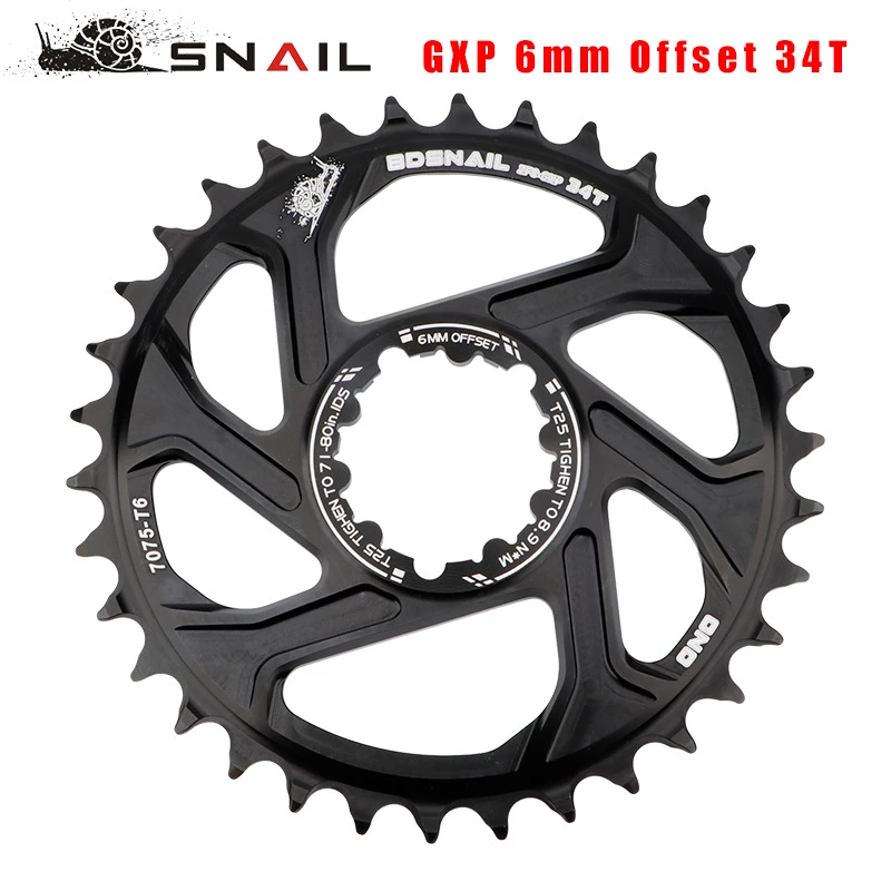 Gxp Bike Mtb Mountainbike 30T/32T/34T/36T/38T Crown fiets Kettingblad Voor Sram 11/12S Nx Xx Xo Gx GXP11 Enkele Schijf Lade Goedkope: Black 6mm offset 34T