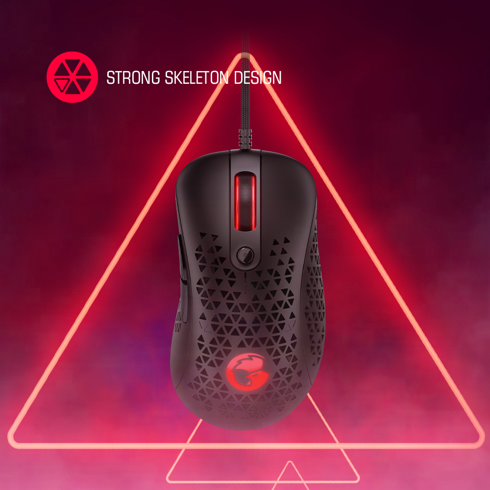 GameSir GM500 Kabelgebundene Gaming-Maus, superleichte PC-Maus mit optischem PMW33600-Sensor 12000 DPI