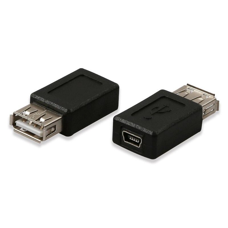 Onvian usb 2.0 typ a hona till mini usb 5p b hona adapter plugg konverter usb till mini usb dataladdare för telefonkontakt: 2 stycken