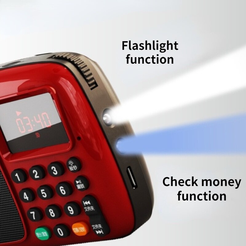 MINI Version Card Speaker LED Display Portable Speaker Tone USB&amp;TF Radio Morning Exercise Singing Machine for the Elderly