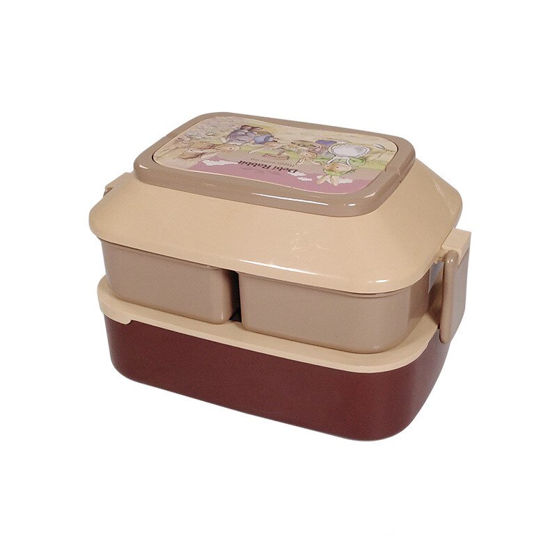 Bento Lunch Box Salad Container for Lunch 52/35oz BPA Free Leak Proof Salad Dressing Container Smart Lock Reusable Spork Spoon: brown 1L