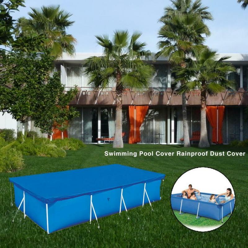 Rectangular Above Ground Swimming Pool Cover UV-resistant Waterproof Dust Rain Cover For Outdoor Garden Swimming Pool