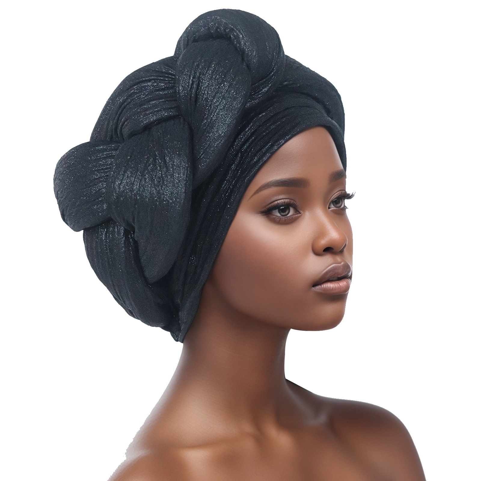Exaggerated Big Braid Turban Cap for Women African Lady Head Wraps Nigeria Autogele Headtie Wedding Party Headgear Turbante: red brown