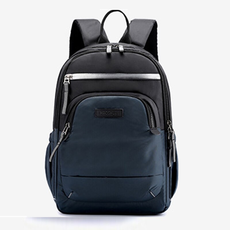 Män kvinnor nylon ryggsäck daypack reflekterande rand resväska manlig kvinnlig skolbok väska ryggsäck ryggsäck: Marin