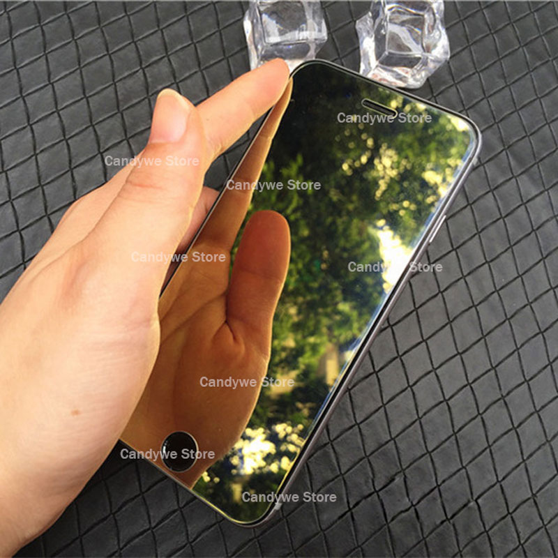 9H Colorful Mirror Tempered Glass Screen Protector for iPhone X XS 5 5S SE 6 6S 7 8 Plus Full Cover Film Protective Guard Case