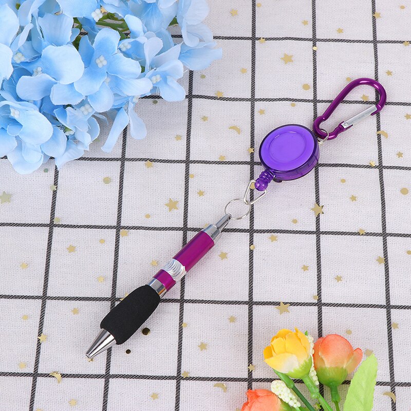 Porte-stylo rétractable robuste pour l'extérieur, porte-crayon de charpentier, Anti-perte de corde, porte-clé, ceinture, outils de Clip: Violet