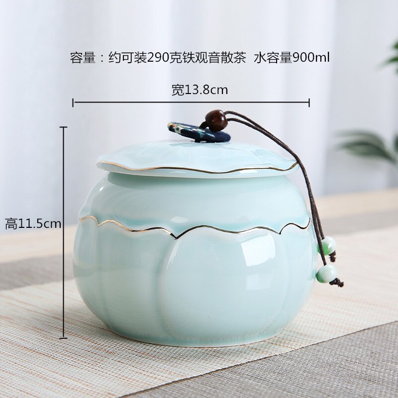 Pot à thé en céramique pour citrouille, plusieurs couleurs, réservoir de finition, scellé, plusieurs Styles, boîte de rangement Portable: b1