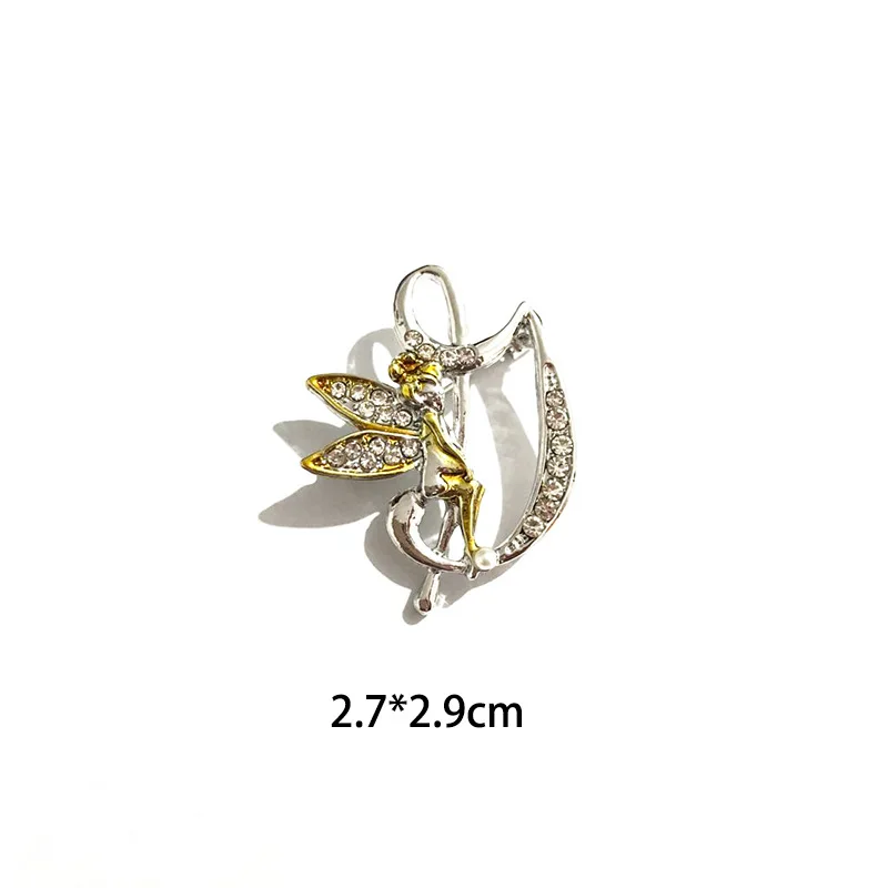 Broche de 26 letras de Ángel de cristal de lujo para mujeres y hombres, diamantes de imitación de A a Z, alfileres para Collar con iniciales de elfo, de , accesorios de joyería: Color oro puro