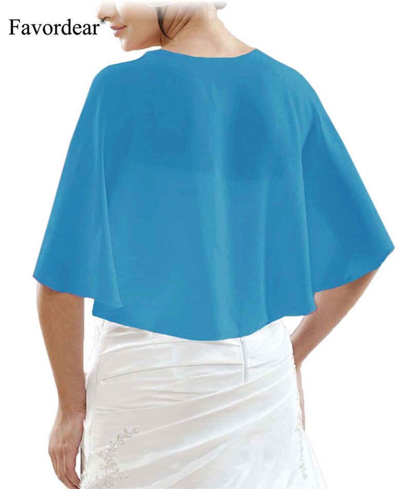 Favordear Elegante Zachte Chiffon Sjaal Sjaals Wraps en Pashmina voor Avondfeest: 13-blue