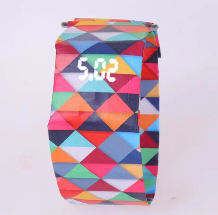 Relojes de papel creativos para hombres y mujeres, relojes digitales LED, relojes deportivos, precio barato,: Café
