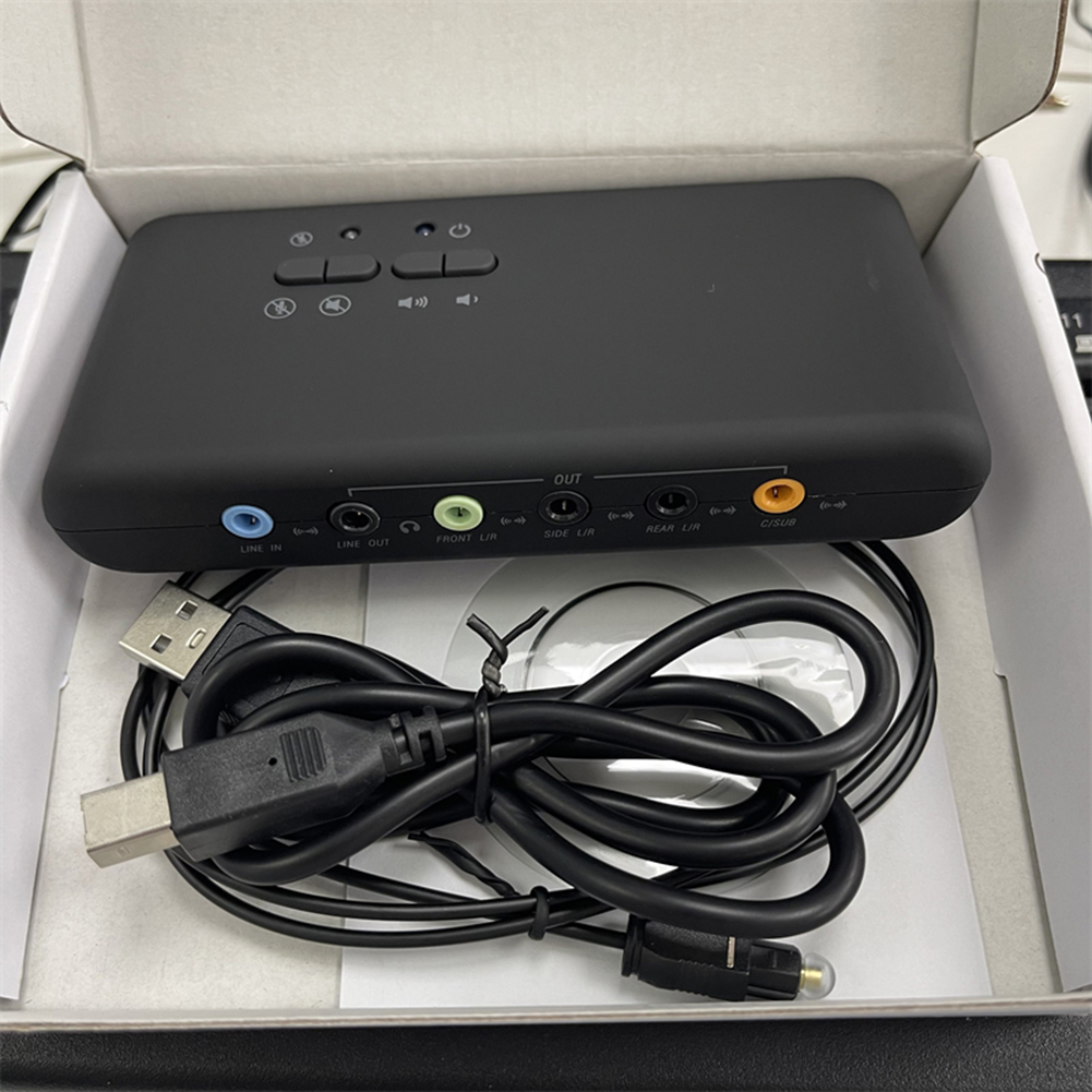 Adaptador de áudio USB 7.1 Placa de som Saída DAC de 8 canais com 2 cabeças de microfone Gravação e reprodução SPDIF para alto-falantes de mesa domésticos