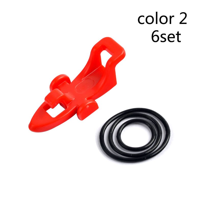 Juego de 6 ganchos de pesca de plástico, Soporte seguro, accesorios para señuelos, mantenimiento seguro para caña de pescar, herramienta de lanzamiento de cebo: color 2