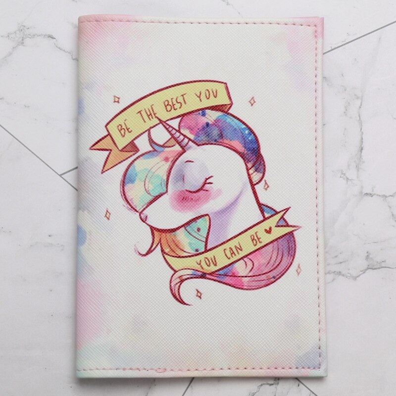 1pc Unicorn PU Leather Travel Passport Cover Cards Case Women Men Travel Credit Card Holder Travel ID&Document Passport Holder: Unicorn03