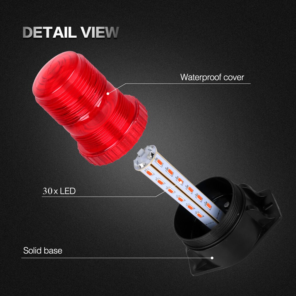 Red Fire LED Alarm Flashing Beacon DC 12-24V Rotary Flashing Dome Light Tractor Emergency Warning Traffic Lights Construction