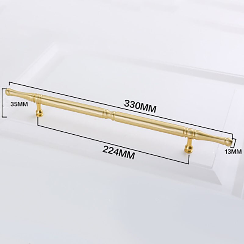 Guld mässing skåp knoppar köksskåp handtag garderob handtag byrå handtag låda drar möbelbeslag: 330mm längd / 1 st