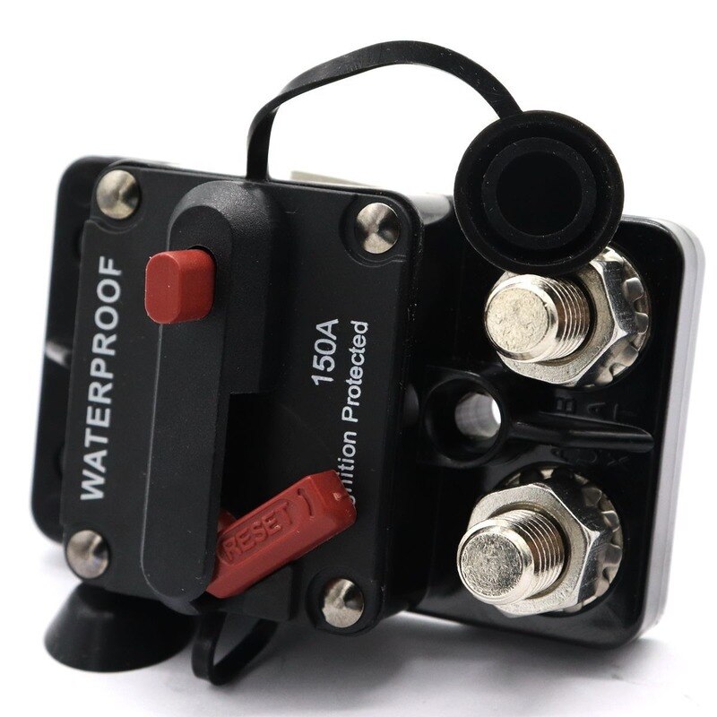 Disjoncteur de disjoncteur, réinitialisation des Fusibles, dc12 v, pour voiture, bateau, camion, RV, réinitialisation manuelle, boîte à Fusibles étanche, 1 pièce, 150A