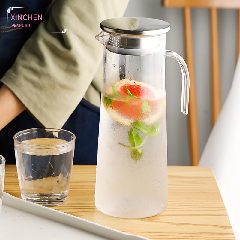 XINCHEN 1.2L Acrylic Kettle with Handle Clear Fruit Juice Puer Kettle Office Home Tool Scented Tea Kettle