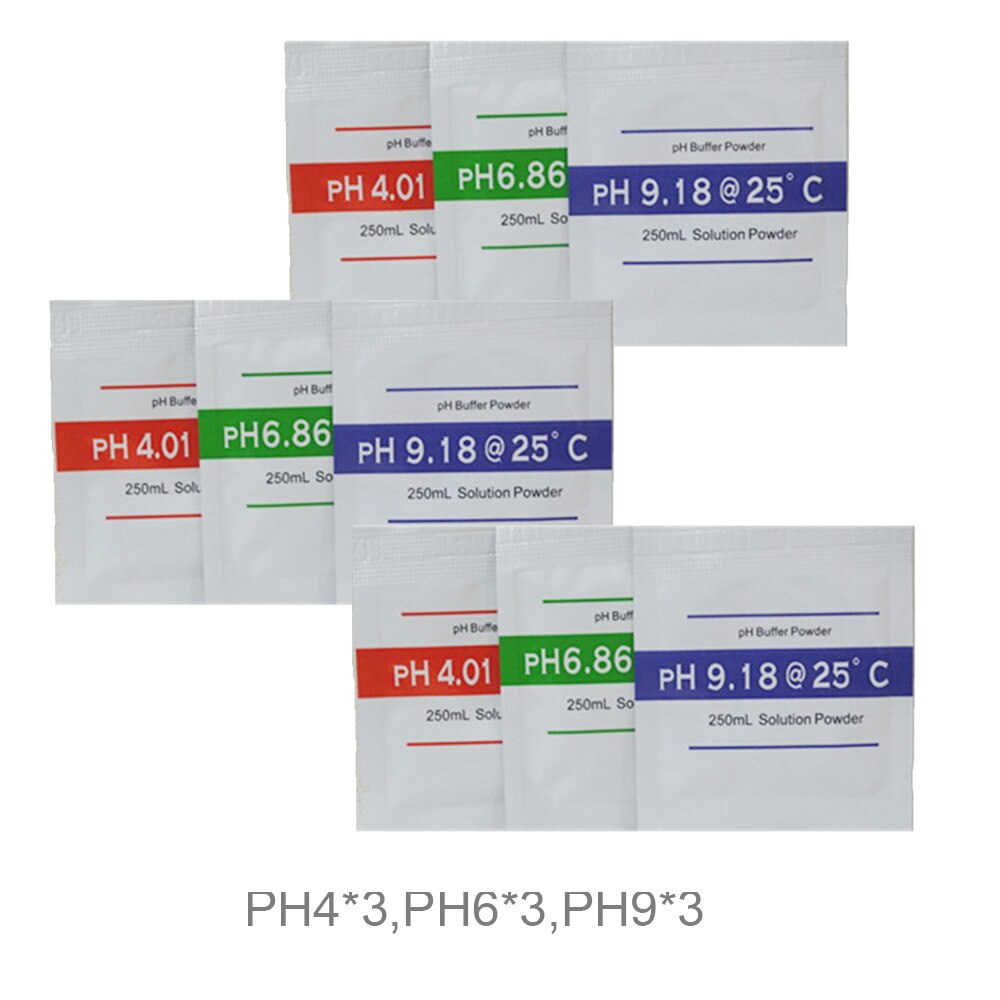 Digital LCD PH Meter Pen of Tester Water Purity Test Tool Accuracy 0.1 Aquarium Pool Water Wine Automatic Calibration: 9pcs powders only