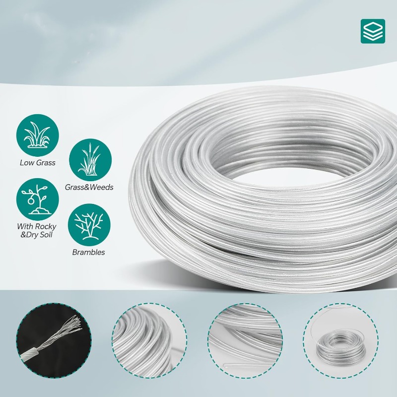 Roestvrij staaldraden Touw Metalen lijn Bosmaaier Trimmer Waslijnen Touwen Grasmaaiersnoer Slijtvaste ophangingstouwen