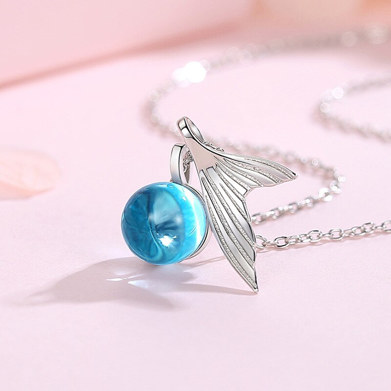Collier Pendentif Baleine Sirène En Acier Inoxydable - Chaîne 24 Pouces, Style Punk Hiphop Unisexe