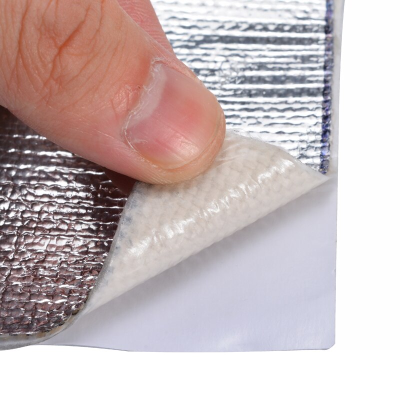Rollo de aislamiento térmico de aluminio autoadhesivo para Interior de coche, película protectora automotriz para capó de motor de techo, 25x50cm, 1 rollo