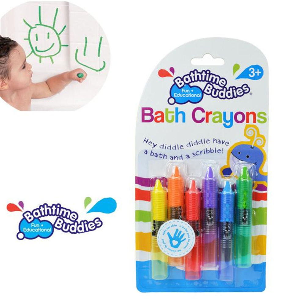 Bath Toy Baby Bath Crayons Toddler Washable Bathtime Safety Fun Play Educational Kids Toy 6Pcs/Set