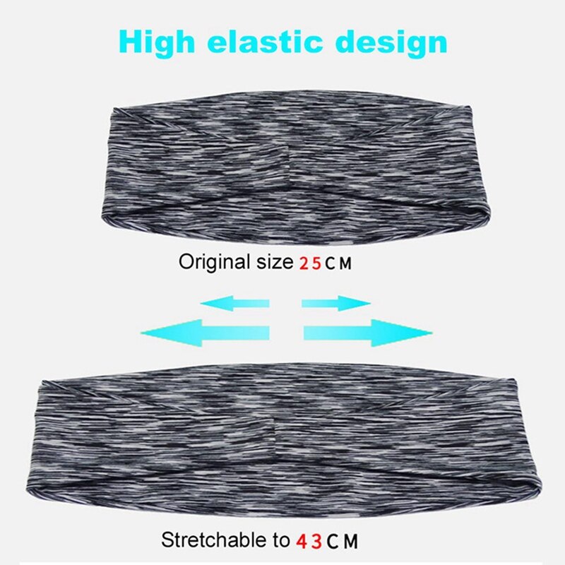 1Pc Sport Haarband Yoga Zweet Band Voor Vrouwen Mannen Running Fitness Hoofdband Mode Elastische Tulband Effen Kleur Haarband