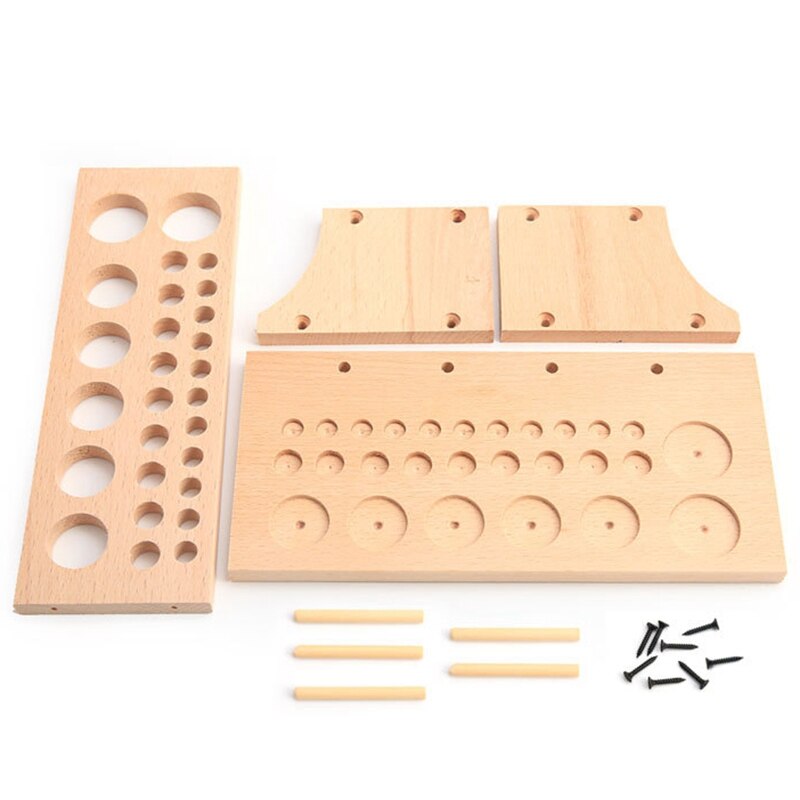 1Set 27 Holes 4 Spool Thread Stand Rack Tool Stamp Stand Beech Rack Leather Holder Diy Storage Holder For Leathercraft Tool Set