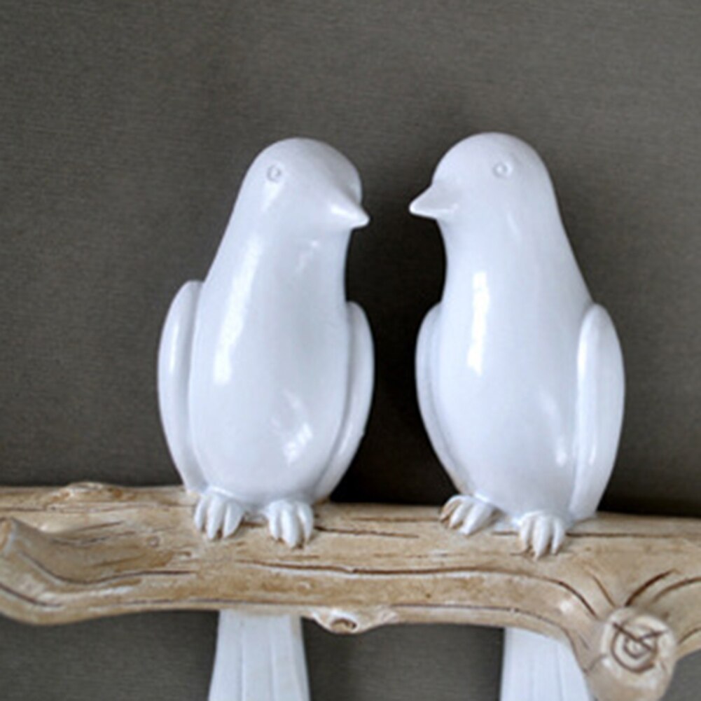 Gancho de ramas para decoración de pared, gancho de resina montado en la pared para colgar llaves, colgador de decoración para hogar, pájaros en árbol