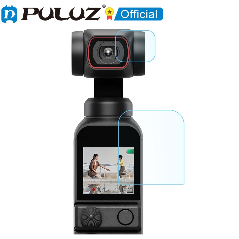 Puluz 9H 2.5D Hd Gehard Glas Lens Protector + Screen Film Voor Dji Osmo Pocket 2 / Gimbal Glas film Camera Screen Protector