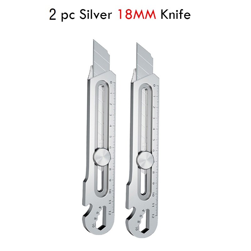 Multifunktionales Allzweckmesser, 6-in-1, Edelstahl, Prostok Mesa Cruzрия, Schreibwaren, Allzweckschneider, Flaschen- und Zinnöffner, Schraubenlineal: Grün