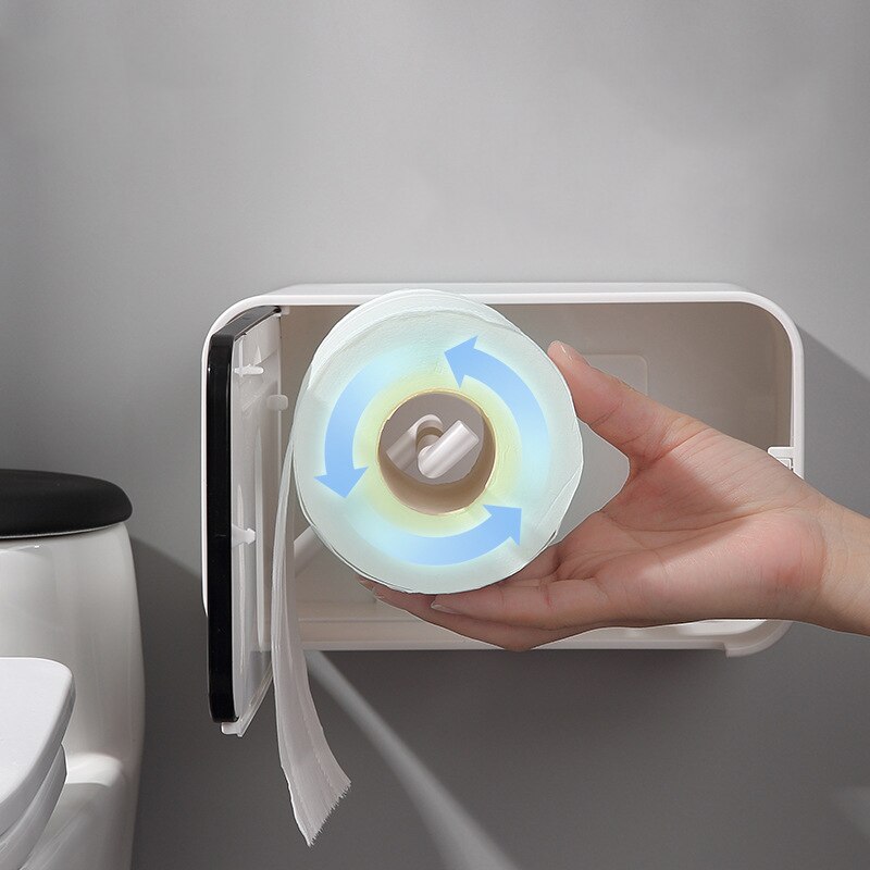 Bathroom Waterproof Toilet Paper Holders Wall Mounted Storage Box Double Layer Plastic Paper Holders Portable Tissue Box