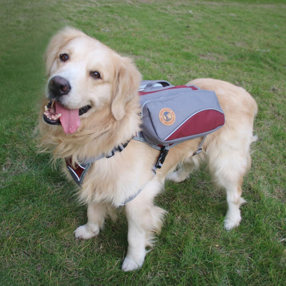 M/L Pet Dog Camping Backpack Detachable Multifunction Adjustable Rucksack Harness Pet Outdoor Carrier Portable Storage Pouch Bag