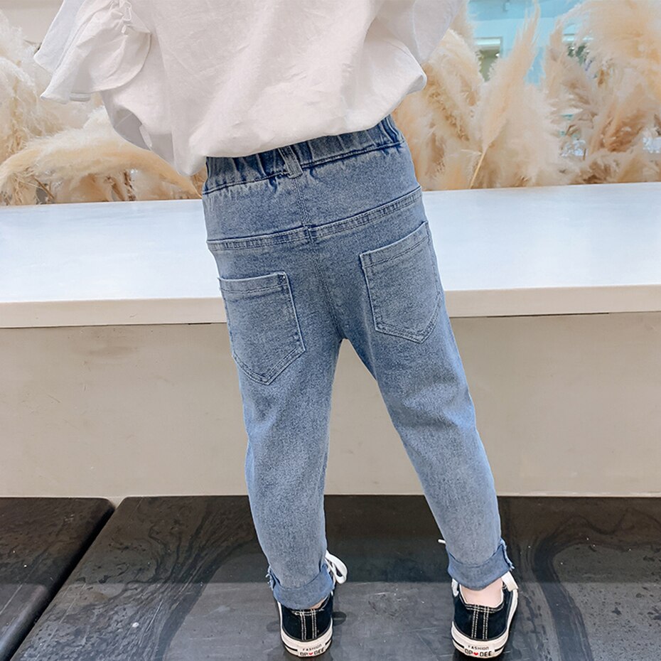 Jeans Meisje Borduurwerk Jeans Voor Meisjes Applicaties Kid Jeans Lente Herfst Kinderen Jeans Kleding